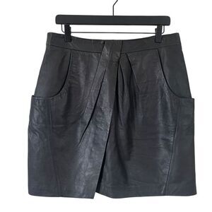 Halogen Genuine Leather Skirt Black Size 12P